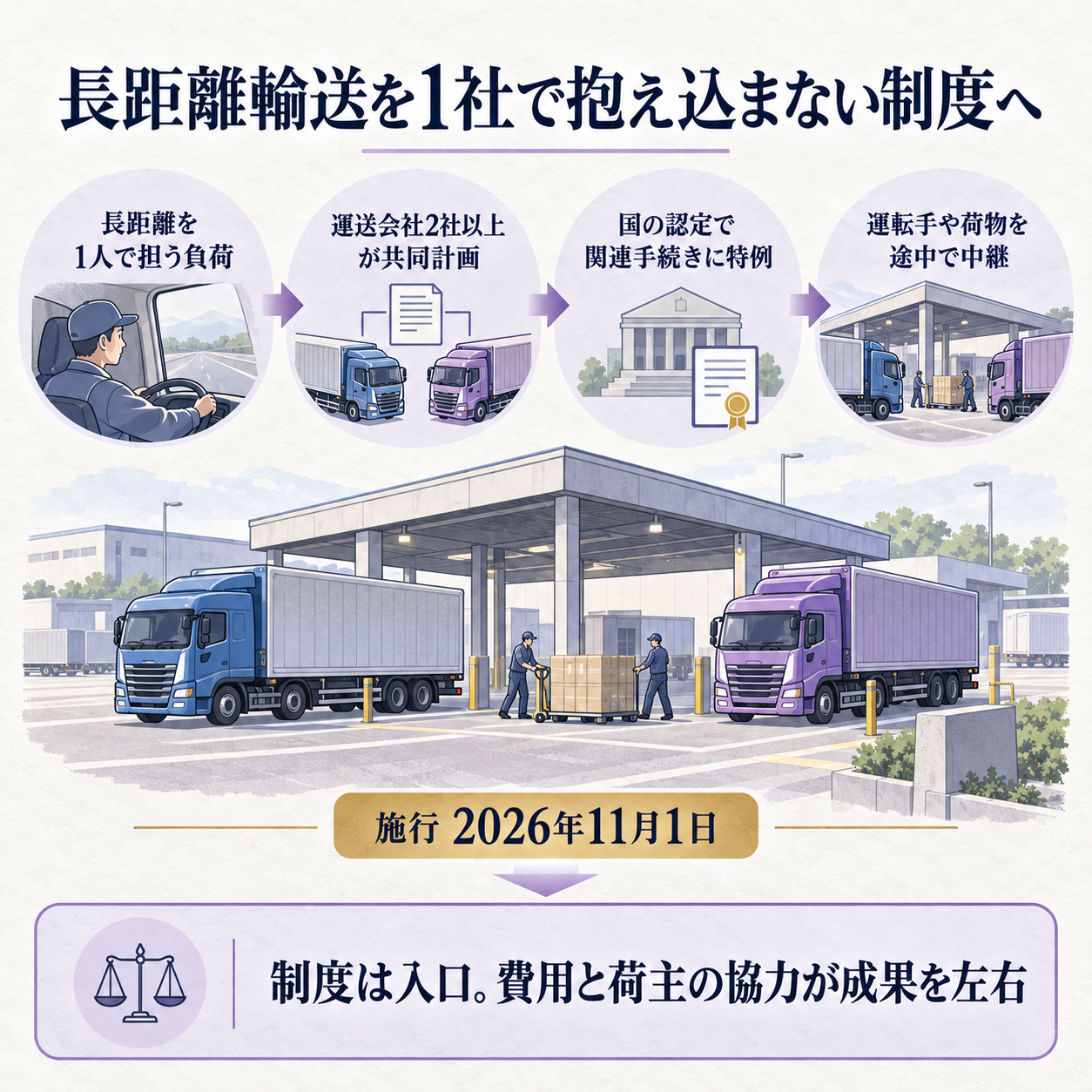 会社横断のトラック中継制度の概要