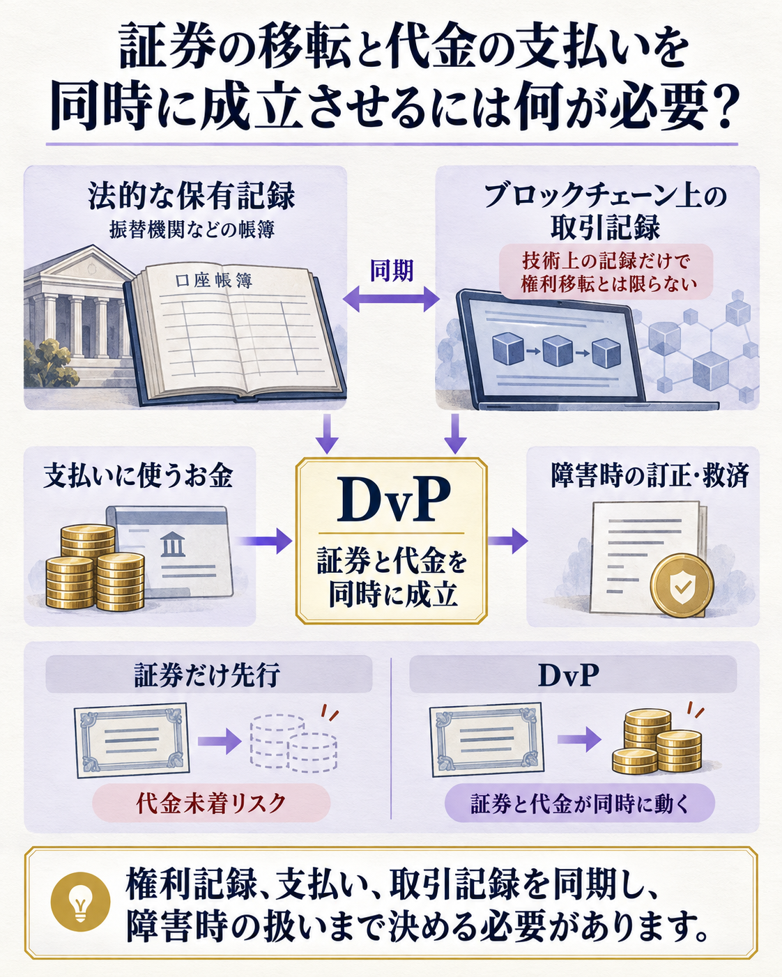 証券の権利と代金が同時に動くための条件
